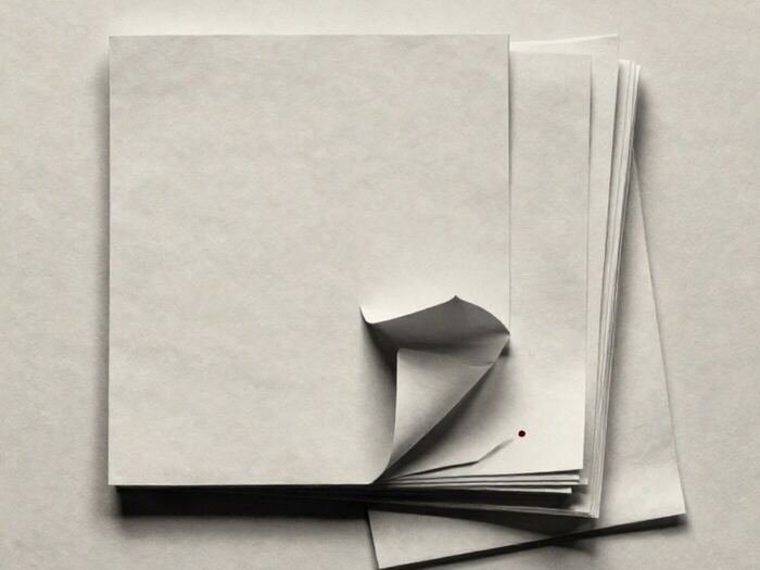 A stack of paper sheets with four pulled part-way out and fanned to one side